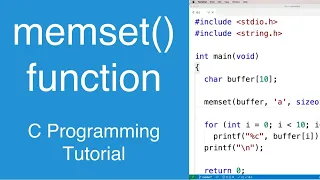memset function C Programming Tutorial
