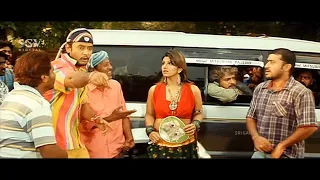 darshan kidnaps rambha and forces her to dance in village upendra anatharu kannada movie scene