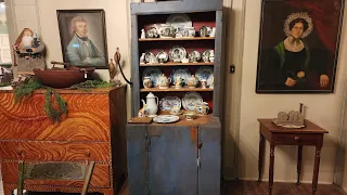 Stunning Ohio Shop Arnett Santas Folk Art Stoneware Antiques Primitives Early Painted Country