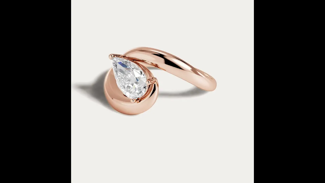 Violet丨Modern Pear Cut Lab Diamond Bypass Engagement Ring