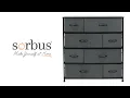 Sorbus Dresser Steel Frame Wood Top Easy Pull Fabric Bins