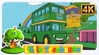 Green Wheels on the Bus, Vehicle Rhyme for Kids