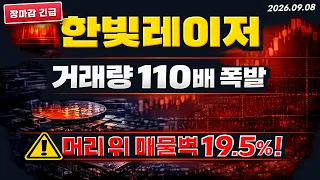 [한빛레이저 주가전망] (장마감 긴급) 거래량 110배 폭발.. "이 구간" 못 넘기면 되돌립니다 #한빛레이저주가전망 #한빛레이저주가 #한빛레이저