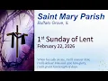 St Mary Parish Mass Lent 1 Feb 22 2026