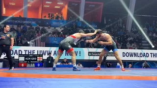 مسابقات کشتی قهرمانی جهان سال ۲۰۲۴ فینال وزن ۹۲ کیلوگرام عبدالرشید سدلایف مقابل میسوراتسی Wrestling 