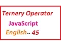 what is Ternery Operator in JavaScript--English 45-vlr training