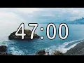 47 minute timer with Calm and Soft Music and sea wave cinematic background
