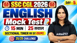 SSC CGL 2026 | SSC CGL English Top 25 MCQs #5 | SSC CGL English Mock Test | By Pratibha Mam