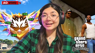🔴RUMO AO RECORD DE 15 BOOYAHS SEGUIDOS NA RANK! + GTA SAN ANDREAS PELA PRIMEIRA VEZ!
