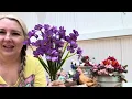10 Bundles Artificial Flowers Outdoor Faux Flowers UV Resistant with Plastic Plants Purple