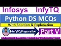 InfyTQ DS MCQs InfyTQ 2023 Python MCQs Preparation Python MCQs Solution Explanation Part-5