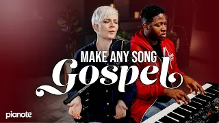 make any song gospel on piano with sheet music download