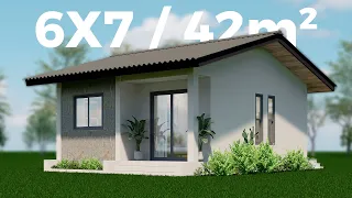 CASA 6X7 METROS SENCILLA PERO COMPLETA CON 2 DORMITORIOS