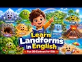 Learn Landforms in English for Kids Mountain Island Desert Volcano