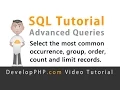 SQL Syntax Select Most Common Record Occurrence List