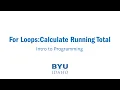 Python For Loops How to Calculate a Running Total in a List