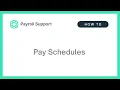 Pay Run Settings - Pay Schedules