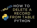 MySQL query delete record with python programming language for beginners