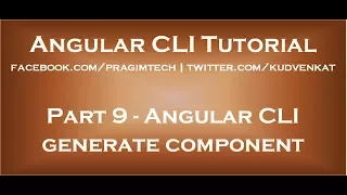 Angular cli generate component