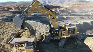 Caterpillar 6015B Excavator | Digging Hard Ground & Loading Huge Rocks - Sotiriadis/Labrianidis