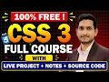 Complete CSS 3 Tutorial for Beginners - in One With Notes Source Code