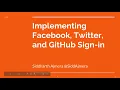 Implementing Facebook Twitter and GitHub Sign-in