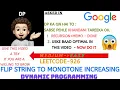 Flip String to Monotone Increasing - GOOGLE Optimal Explanation Live Coding