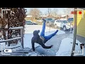 Funny Slippery Ice Fails Caught on Camera