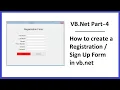 VB Net Part-4 How to create a Registration Sign Up Form in vb net