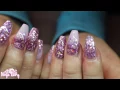 LILAC BLING GLITTER NAILS