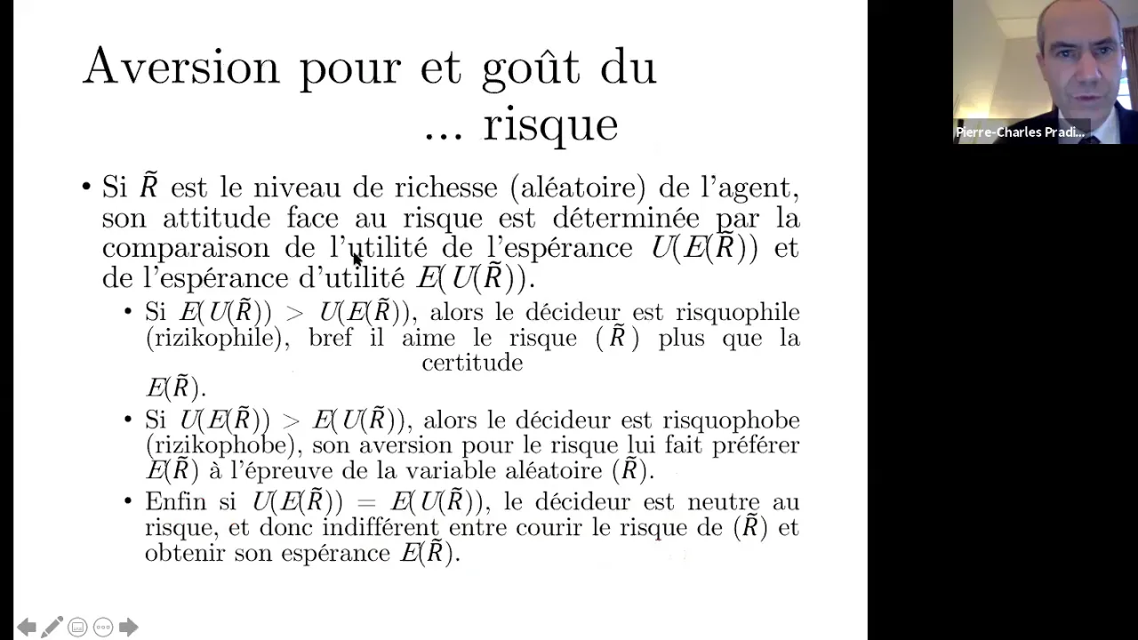Economics of insurance lecture - 24 novembre