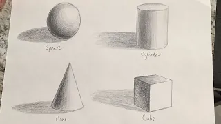 How To Draw A Sphere Cylinder Cone Cube 