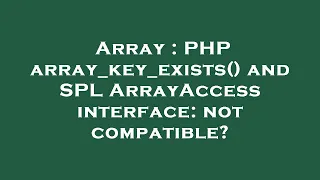 Array PHP array - key
