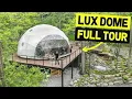 LUXURY GEODESIC GLAMPING DOME w WATERFALL Tiny Home Airbnb Full Tour
