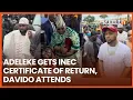 Davido Governor s Children Present As Adeleke Receives Certificate Of Return From INEC