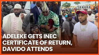 Davido Governor s Children Present As Adeleke Receives Certificate Of Return From INEC