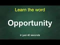 Opportunity Pronunciation Meaning Examples Synonyms English Vocabulary