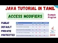 66 Access modifiers in java in Tamil Public Default Private Protected Public vs Default