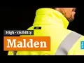 Sioen Malden Hi-vis softshell jacket with detachable sleeves