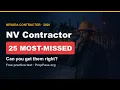 Nevada Contractor License Exam 2026 25 Most-Missed CMS Business Law Questions