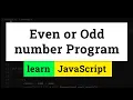 JavaScript Program to Check a Number for Even or Odd Tutorial for Beginners