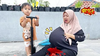 KONTRAKSI‼️ SEPERTI IBU HAMIL🤰🏻 GARA2 POMPA PERUT PAKE POMPA SEPEDAH ⁉️