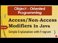 Access Modifiers Non-Access Modifiers Java Simple Explanation with Program