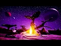 Lagu Alien Planet at Night | Ambience | Crackling Fire | Nature Sounds