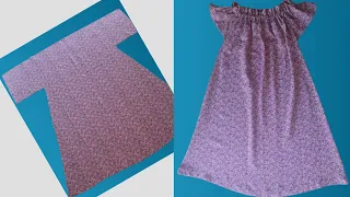 تفصيل وخياطة طريقة تفصيل وخياطة فستان لبنت صغيرة تفصيل وخياطة روبة للبنات بطريقة سهلة للمبتدئين 