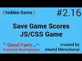 Save Game Scores using localStorage Game 16 the hidden Gems