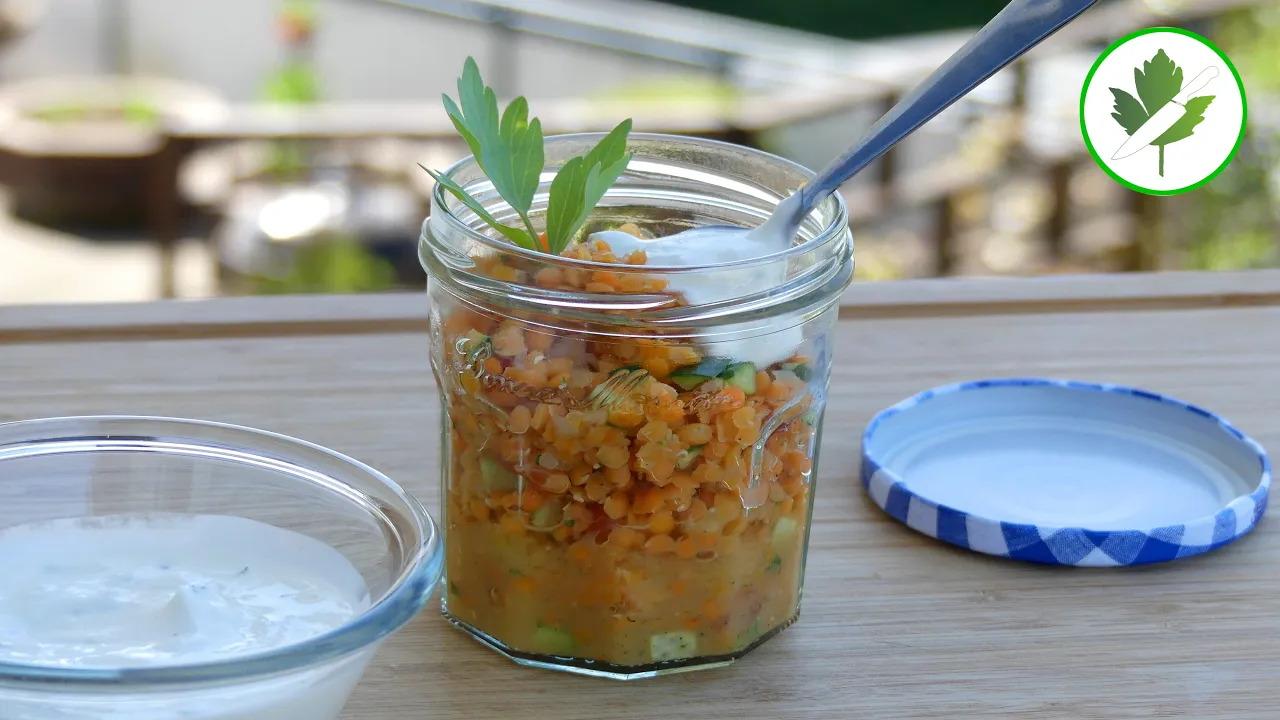 Gelbe Linsen mit Süßkartoffel Eintopf. 
