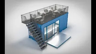تصميم مطعم قابل للنقل مصنع من حاويات الشحن LUMION  تصميم مطعم قابل للنقل مصنع من حاويات الشحن LUMION
