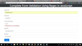 Complete Form Validation in JavaScript using Regular Expression in Hindi REGEX