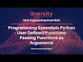 Programming Essentials Python - User Defined Functions